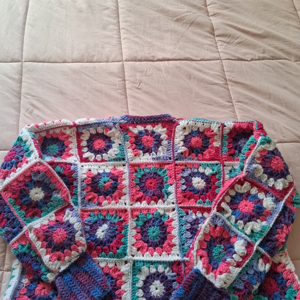 Vibrant Crochet Patchwork Jacket NWT - image 4